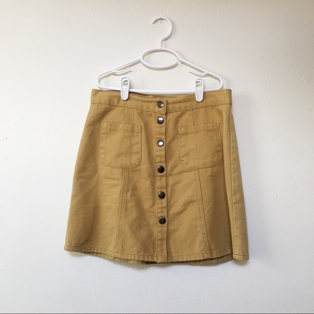 Urban Outfitters - Mustard A Line Mini Skirt
